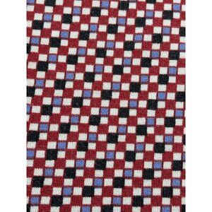 Bobby Chan Polo Shirt XXL Red Geometric 70% Silk 30% Cotton Short Sleeves